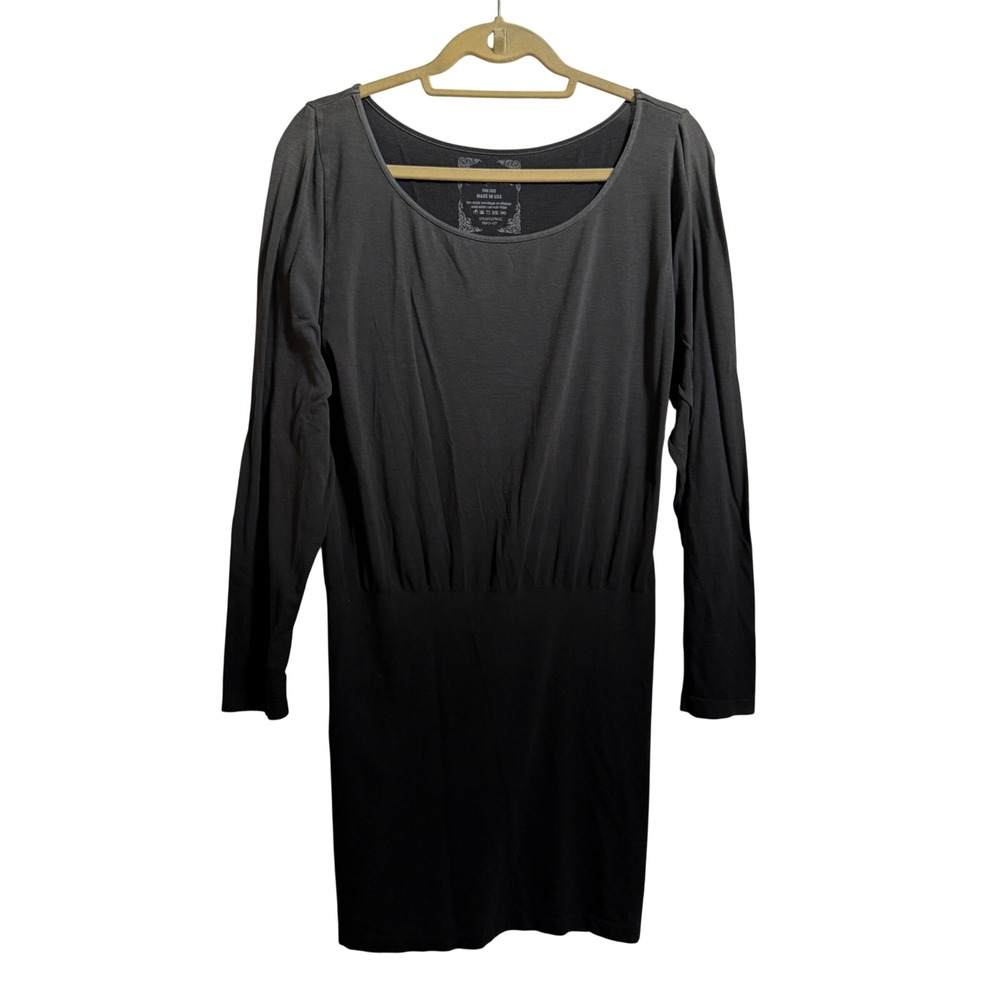 M. Rena Ombre Long Sleeve Mini Dress Grey Black‎ Seamless One Size USA